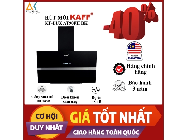 Máy Hút Mùi Vát Kính Áp Tường KAFF KF-LUX AT90FH BK - Made in Germany